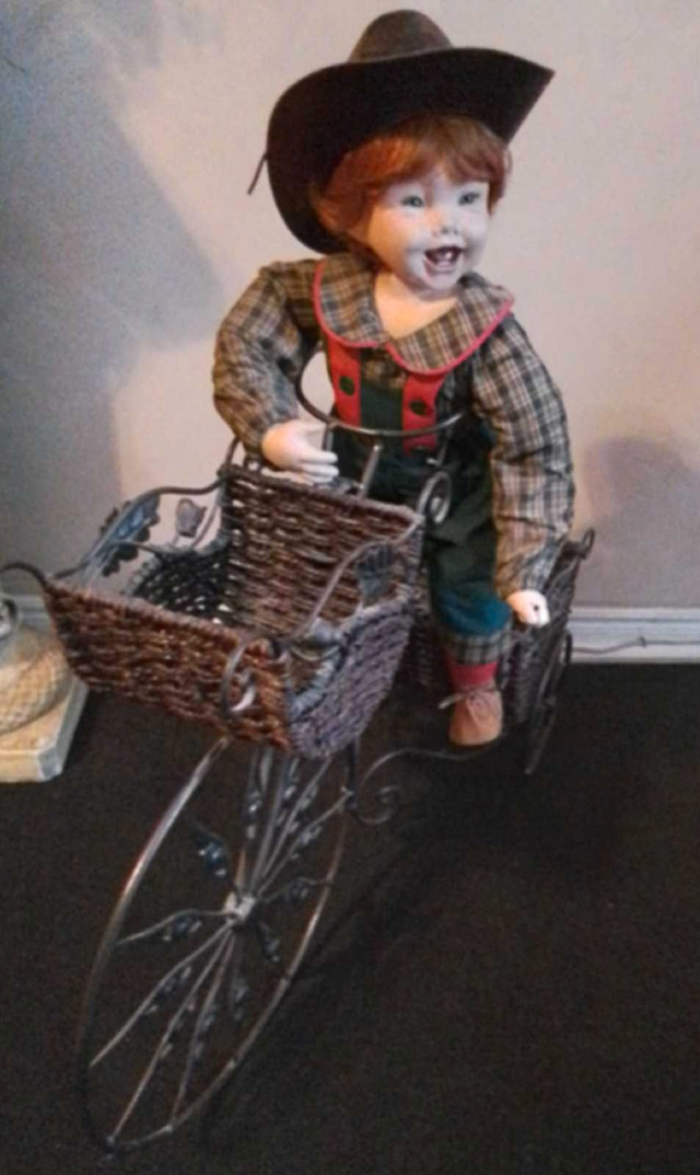 Porcelain Doll with Metal Bike in Home Décor & Accents in St. Catharines - Image 4