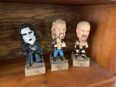 WCW , WWE, WWF  wrestling bobbal haed figures , View more