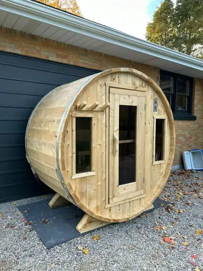 Premium White Cedar Barrel Saunas – Free Delivery & Assembly, View more