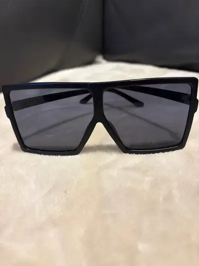 Oversized Flat-Top Shield Sunglasses - Matte Black - Y2K / Kim K, View more