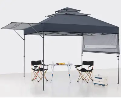 Tente pop-up ABCCANOPY 10x17, auvent instantané à 3 niveaux avec deux demi-auvents réglables, sac de...