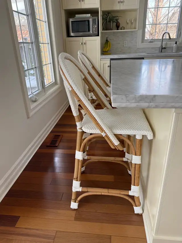SET OF 2 RESTORATION HARDWARE ST. GERMAIN COUNTER STOOLS in Chairs & Recliners in Stratford - Image 2