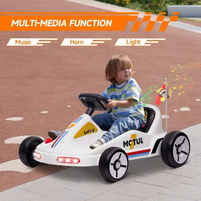 Dual motors Electric Go Kart  Aged 3-5 Kids Music, Light, Horn in Toys & Games in Markham / York Region - Image 5