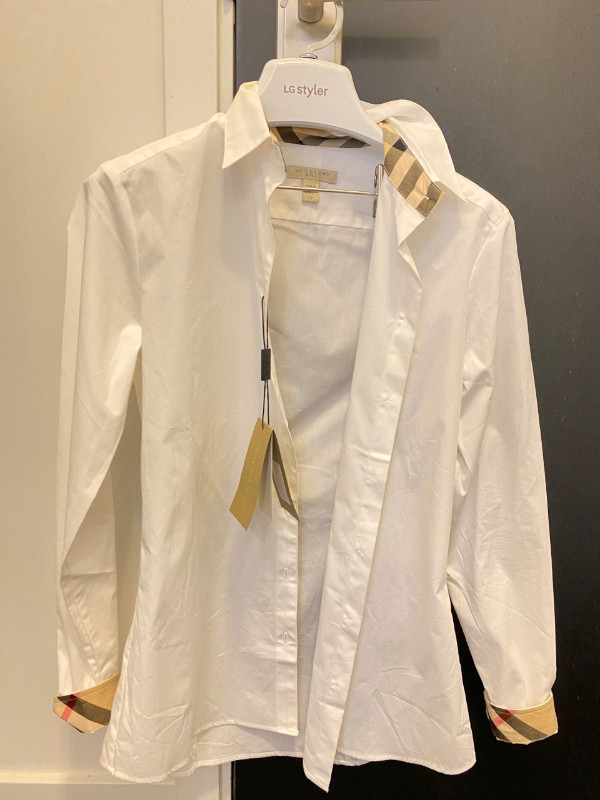 Burberry (authentic) white collared shirt in Women's - Tops & Outerwear in City of Toronto