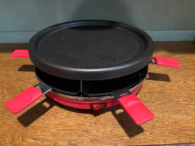 Raclette pour 6 personnes Surface de cuisson antiadhésive et amovible pour faciliter le nettoyage –...