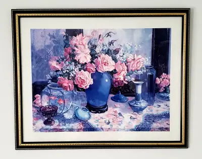 Large Floral Framed Wall Picture, View more