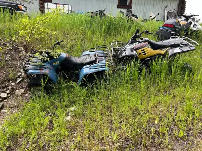Tow quads both need work the yellow one needs a timing chain the blue one just hasn’t run in a long...