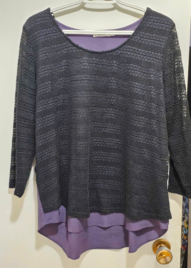 Ricki's (XL) Two - in - One Fooler Top (Black/Purple) in Women's - Tops & Outerwear in Peterborough