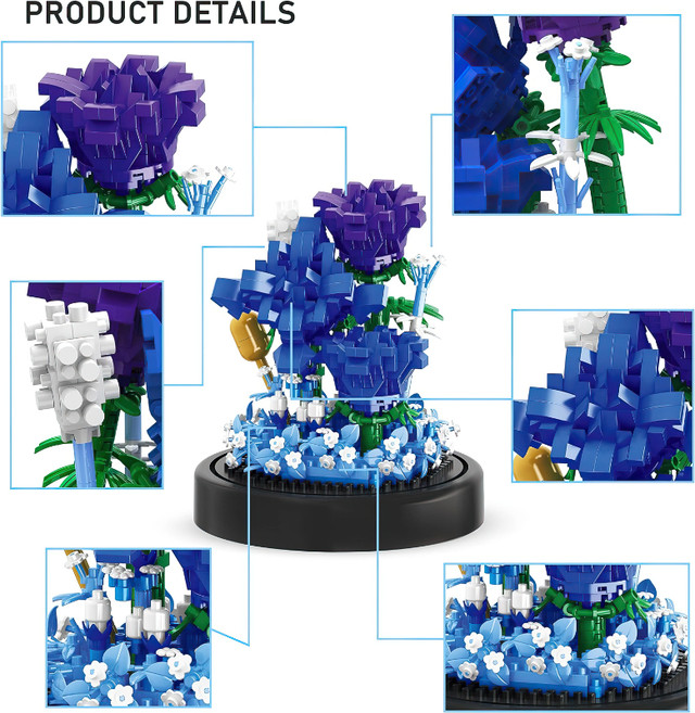 Guglog Flower Bouquet Blue Roses Building Bricks Kit - Only $19 in Toys & Games in Vancouver - Image 2