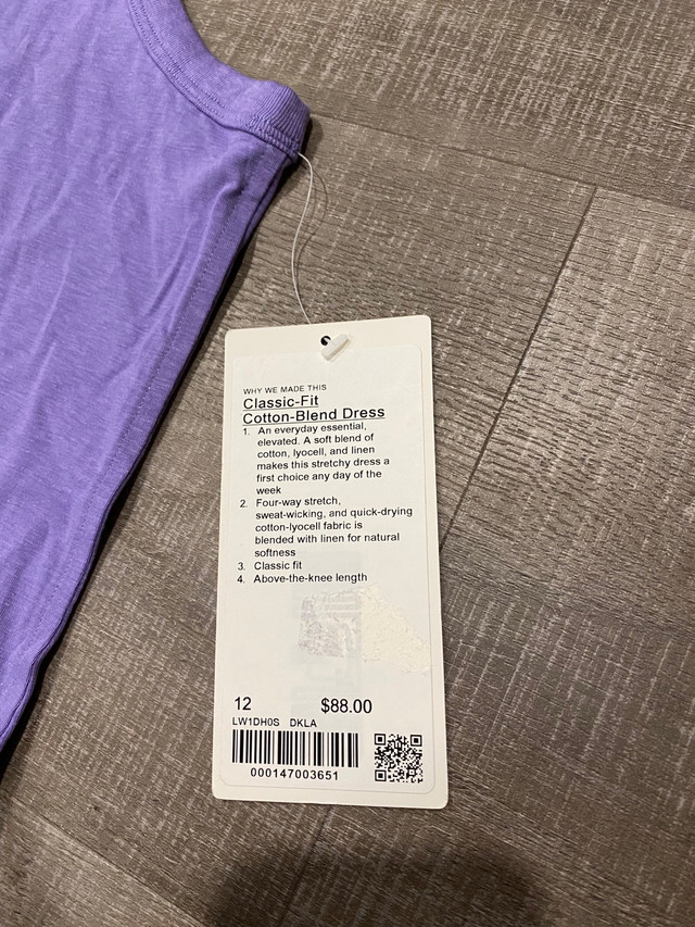 Lululemon Classic-Fit Cotton-Blend Dress Brand New With Tag in Women's - Dresses & Skirts in Mississauga / Peel Region - Image 2