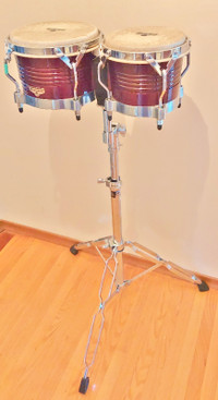 Two LP Percussion "Matador" MP-201 Bongos with Stand