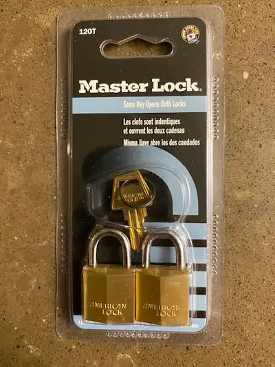 Master Lock Padlock, Solid Brass 3/4-Inch Body Width, 120T 2 Pk, View more