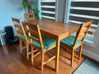 Dining Table and 4 chairs, antique stain: Ikea JOKKMOKK