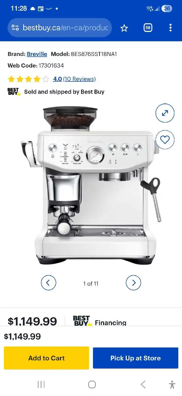 Breville Barista Express Impress- BES876SST in Coffee Makers in Mississauga / Peel Region - Image 10