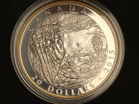 1 oz 2015 Tom Thomson: Spring Ice Gilded Silver Coin