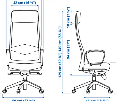 High back chair, View more