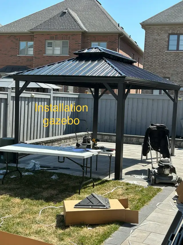 assembly of gazebo  in Patio & Garden Furniture in Oakville / Halton Region - Image 7
