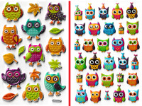3D stickers OWLS OWL