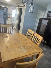 Solid Wood Dining Table with four chairs