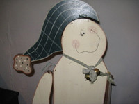 Old Fashioned Folksy Wooden Snowman
