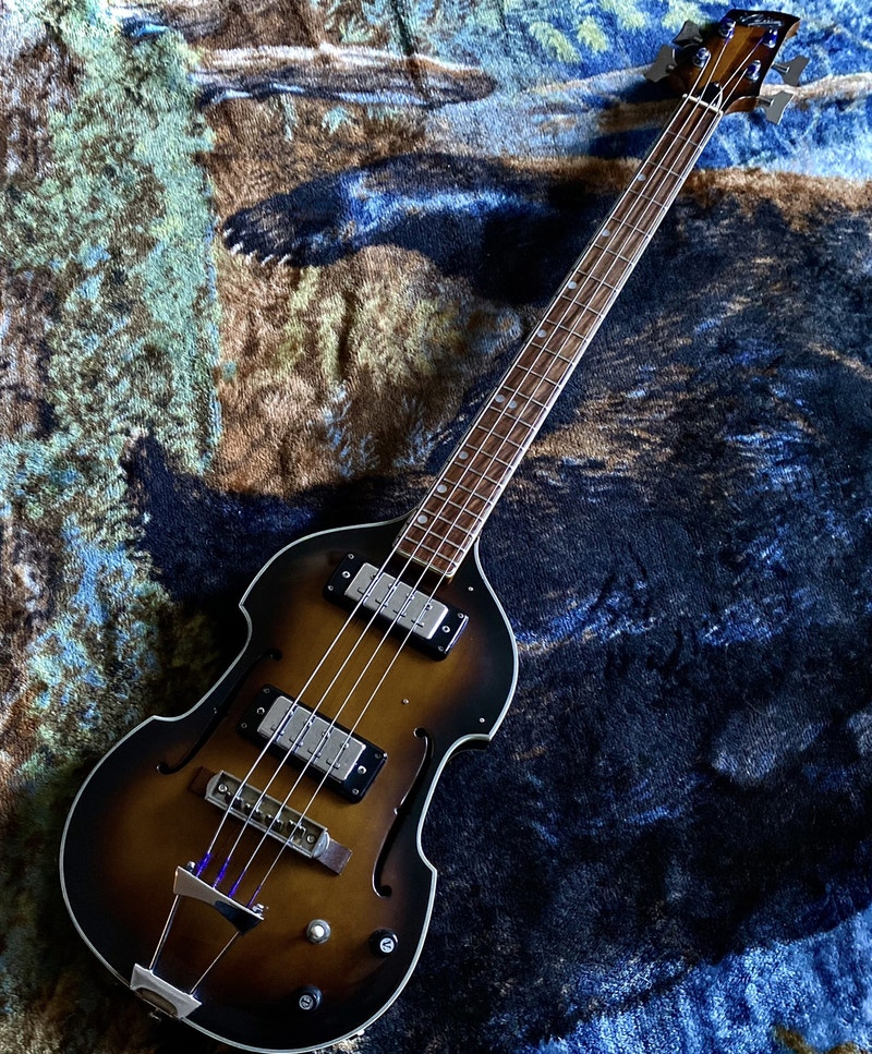 1970's Aria (Matsumoku) Semi Hollow Violin Bass Made in Japan