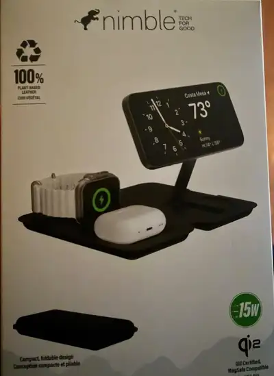Nimble FOLD 3-in-1 Wireless Charger Power 3 devices at once Up to 15W high-speed charging Foldable,...