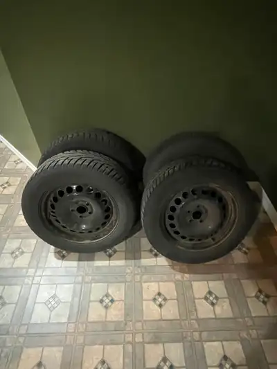 Studded winter tires off 2013 Chevy Cruze. 3 winters of driving on them but still enough tread for 1...
