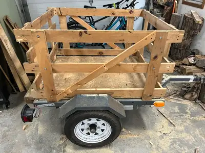 Small Utility Trailer New floor, removable sides, Like new steel and lights With plug adapter from 4...