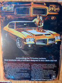 Retro Style 1972 Pontiac Lemans Metal Sign