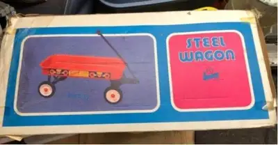 Remorque, wagon pour transporter, promener les enfants. De couleur rouge en excellente condition. C’...