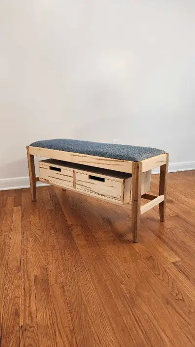 Selling one of a kind hancrafted entryway bench. Has two drawers that you could store your stuff and...