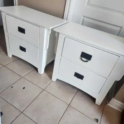 Pair of refinished White Nightstands, View more
