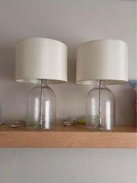 Pebbled Glass Table Lamps