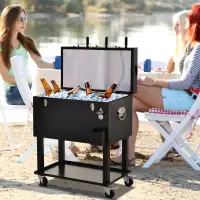 68QT Patio Cooler Ice Chest with Foosball Table Top, Portable Po