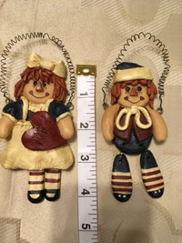 Raggedy Ann and Andy Christmas Ornaments