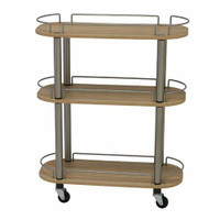 Household Essentials 3-Shelf Utility Cart in Light Ash - NEW