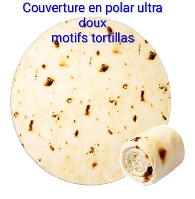 Neuf; Couverture polar ultra doux en forme de tortillas , View more