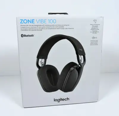 Logitech Zone Vibe 100 Lightweight Wireless Over Ear Headphones, View more