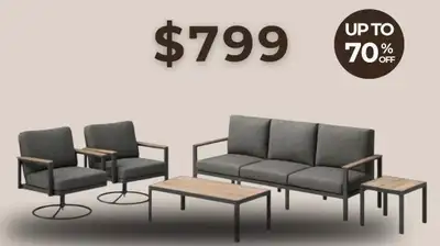 Luxury 5pc patio furniture dining set, View more
