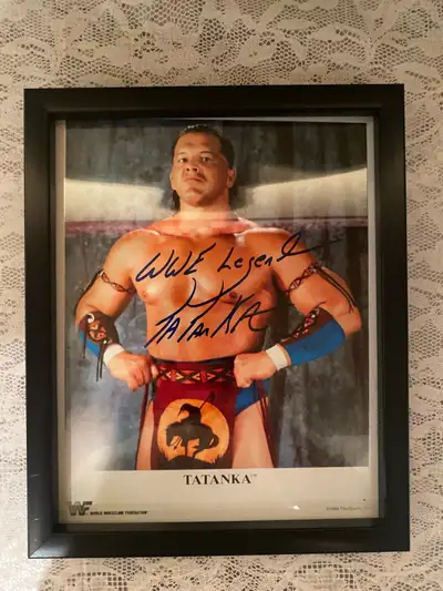 TATANKA Signed Autograph 8x10 Photo WWF WWE WCW , View more