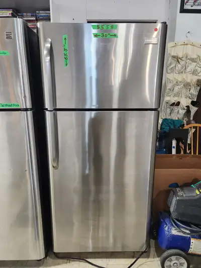 Frigidaire Stainless Steel Fridge with freezer., View more