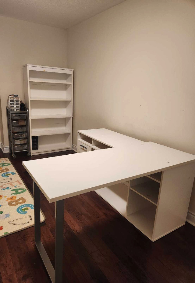 Bestar Solay L-Shaped Desk w/Lateral File Cabinet and Bookcase in Desks in Markham / York Region - Image 2