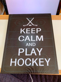 Keep Calm and Play Hockey Canvas print 11" x 14"