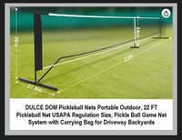Wilson Portable Quick Set-Up Pickleball Net w/ Carry Bag, USAPA Approved,  22-ft x 3-ft