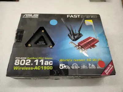 ASUS PCE-AC68 802.11ac AC1900 PCI-E Wifi Internal Wireless Card (26040204)