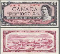 Canadian $1000 Bills Wanted     - Prestine    condition!