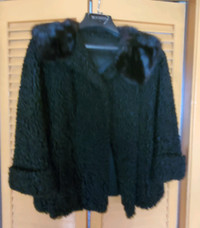 Jacket, classic black Mink and sheep wool jacket. 