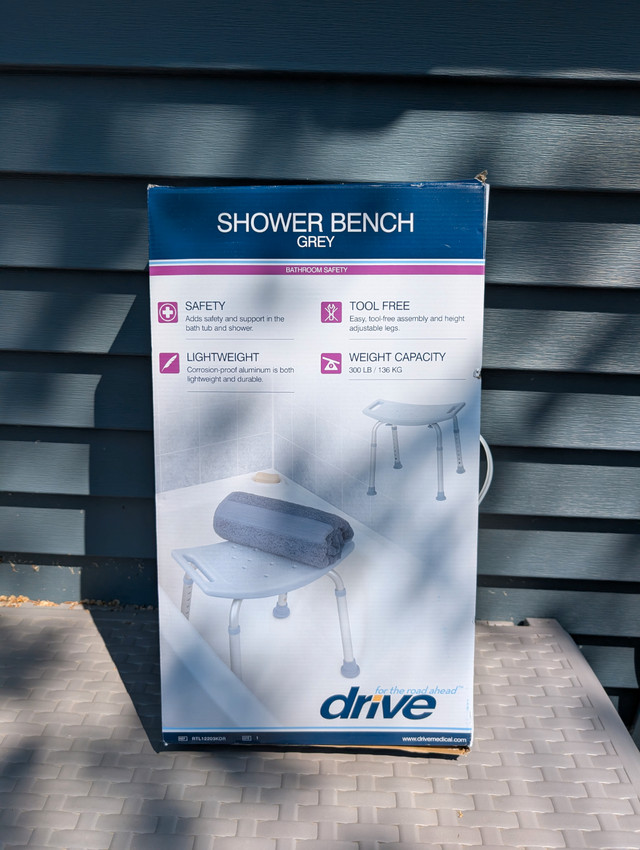 Drive Brand Shower Bench Stool - NEW in Box, Never Assembled in Health & Special Needs in Edmonton