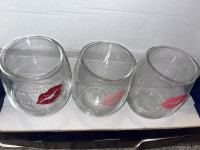 Set of 3 drinking glasses/verres 