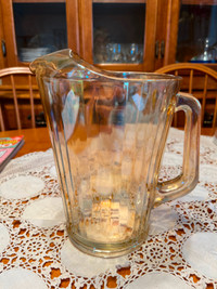 Vintage Amber glass 1940's water jug